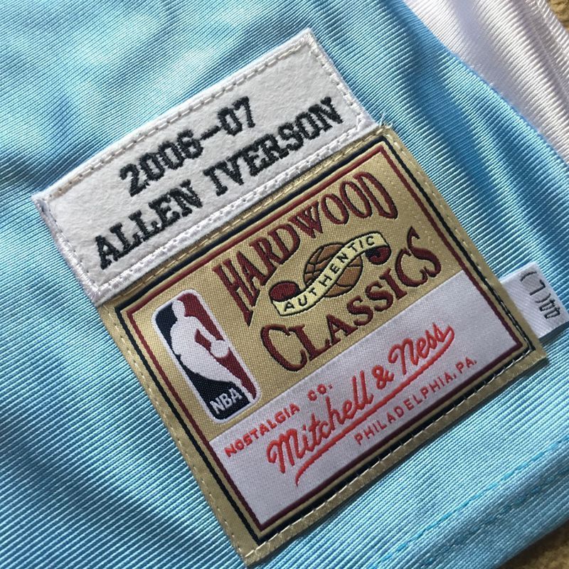 Men's Allen Iverson Sky Blue Retro Classic Team Jersey