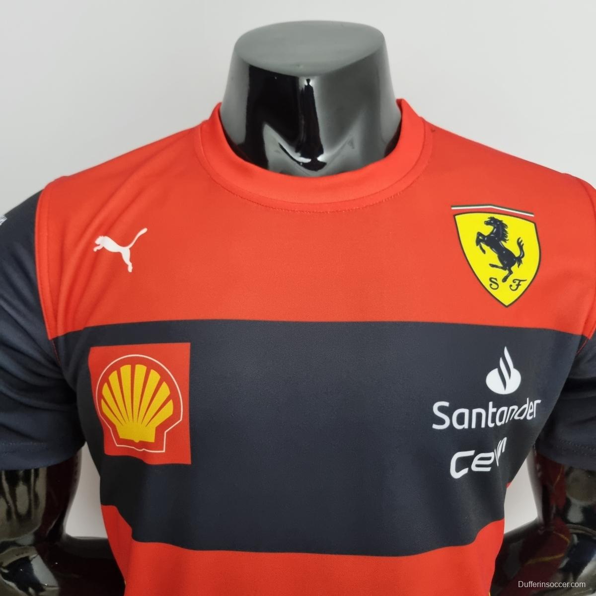2022 F1 Formula One; Ferrari racing suit crew neck red 55