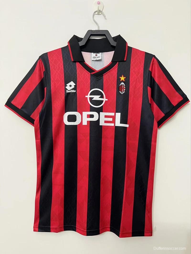 Retro 95/96AC Milan Home Soccer Jersey