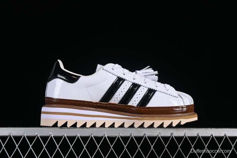 Adidas Clot x Superstar White Black Shell Toe Casual Sneakers - IH3132