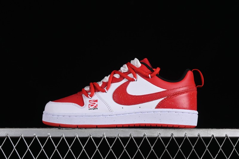 Nike Court Borough Low-Top Casual Sneakers with Dragon Emblem and Splatter Ink Vibe Style - DV5456-600