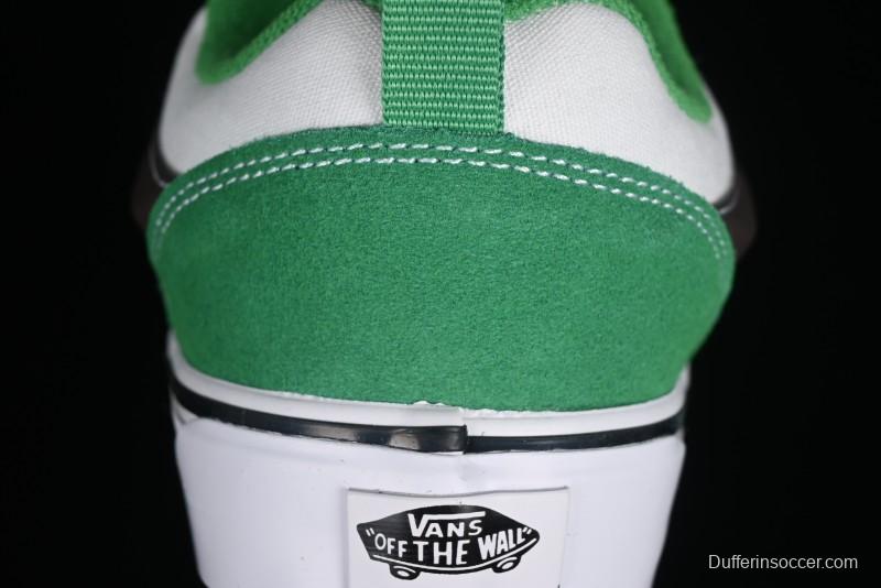 Vans Classics Knu Skool White Green Chunky Tongue Retro Sneakers - VN0009QCV0N