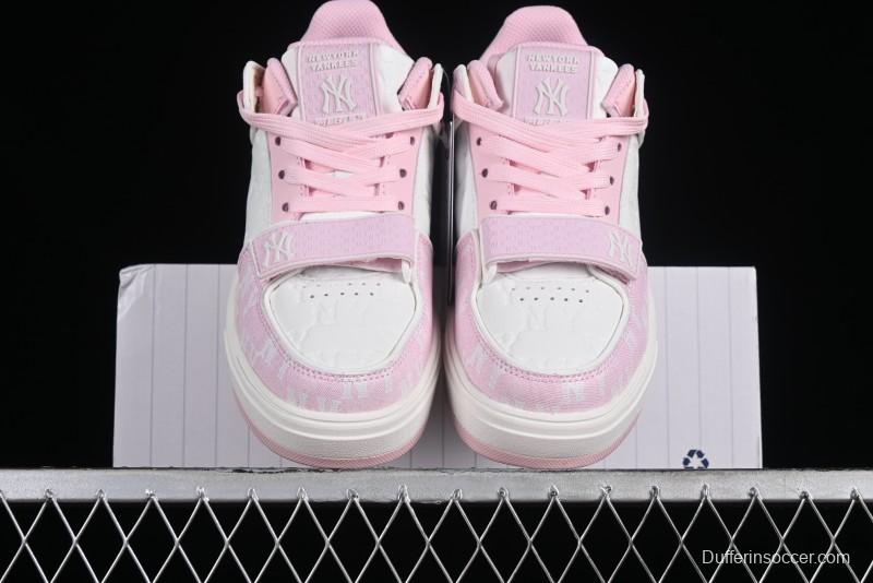 MLB NY Chunky Liner New York Yankees Velcro Print Logo Lightweight Platform Casual Sneakers - 3ASXCMM4N50PKS