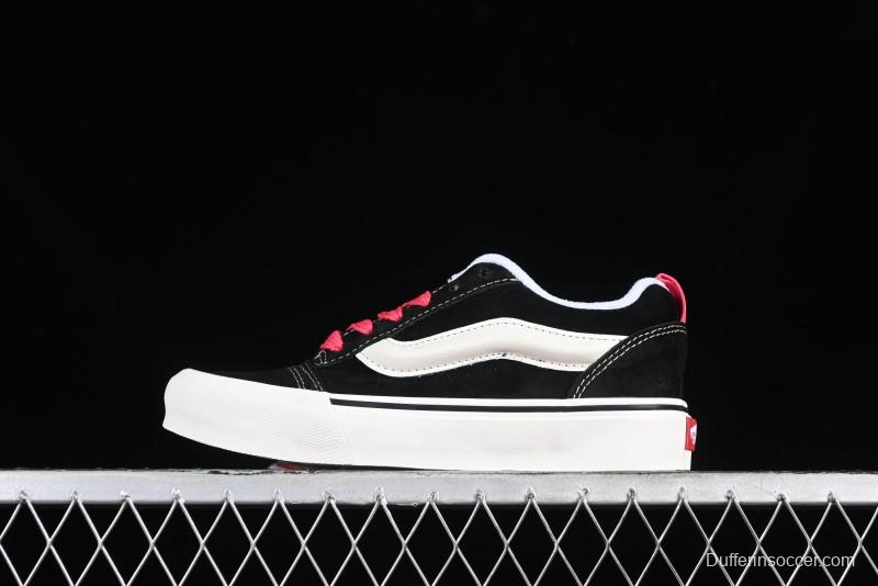 Vans Classics Knu Skool Retro Skate Shoes with Thickened Tongue and Oversized Toe - VN0009QCBLK