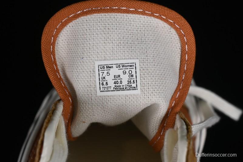 Vans Old Skool Reissue 136 High-End Series Round Toe Orange Canvas Vulcanized Shoes - VN000MT6BKQ