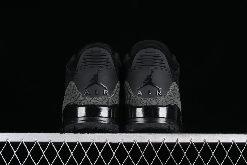 Nike Air Jordan 3 Retro Sneakers in Black with Elephant Print - CK9246-168
