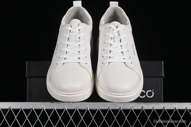Ecco Soft 60th Anniversary Street Fun Collection Versatile White Sneakers - 63335301002