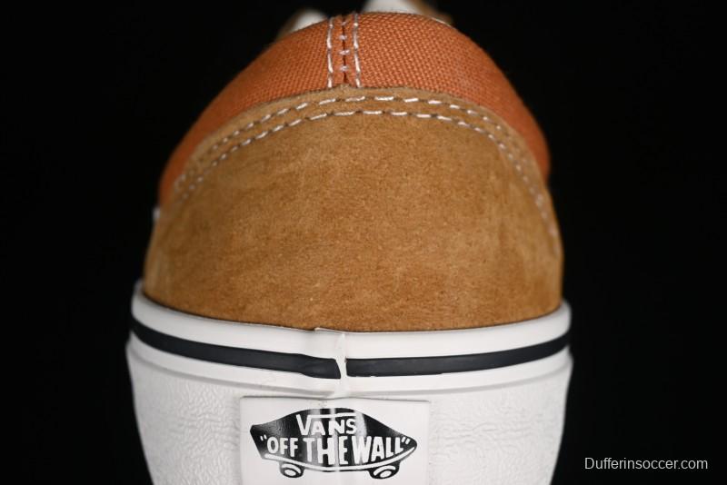 Vans Old Skool Reissue 136 High-End Series Round Toe Orange Canvas Vulcanized Shoes - VN000MT6BKQ