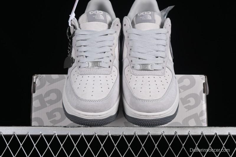 Nike Air Force 1 '07 Low The North Face CDG Collaboration - Light Grey Pigskin Low-Top Casual Sneakers - HD1968-016