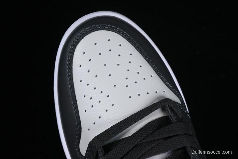 Nike Air Jordan 1 Low AJ1 Black Grey Blue Swoosh Low-Top Lifestyle Basketball Shoes - DC0774-040