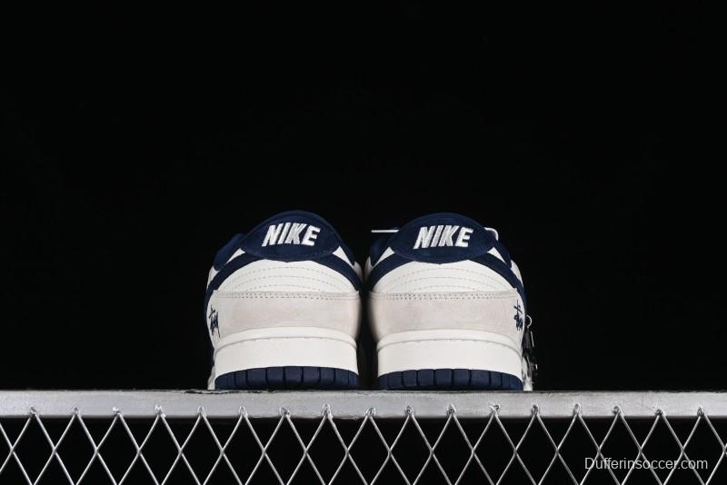 Stussy x Nike SB Dunk Low Collaboration Anniversary Edition Premium Customized Low-Top Casual Skate Shoes - DQ1098-339