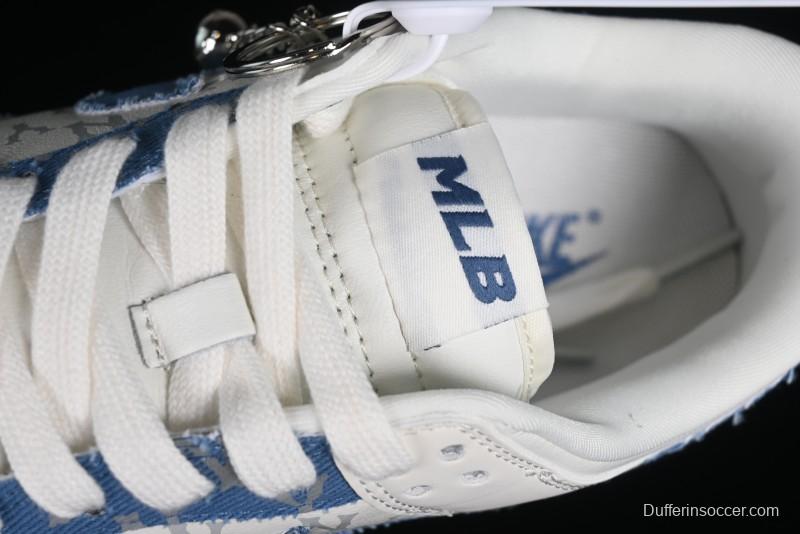 Nike SB Dunk Low MLB Collaboration - Blue Denim Anniversary Custom Low-Top Casual Sneakers - DQ1098-348