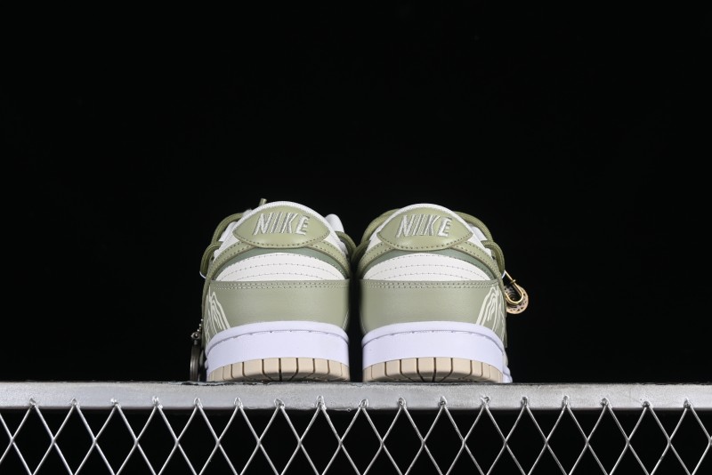 Nike Dunk Low SB Casual Sneakers with Deconstructed Laces and Dragon Well Tea-Inspired Design - DV0831-003