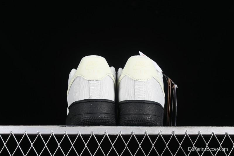 Nike Air Force 1 '07 Low White Black Canvas Casual Sneakers - FJ4160-002