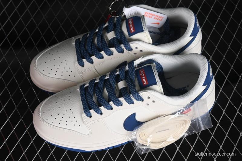 Supreme x Nike SB Dunk Low Casual Skate Shoes with Zoom Air Cushion - DQ1098-335