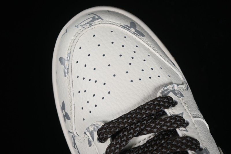 Nike Dunk Low LV Louis Vuitton - Beige Black Denim Anniversary High-End Custom Sneakers - DQ1098-341