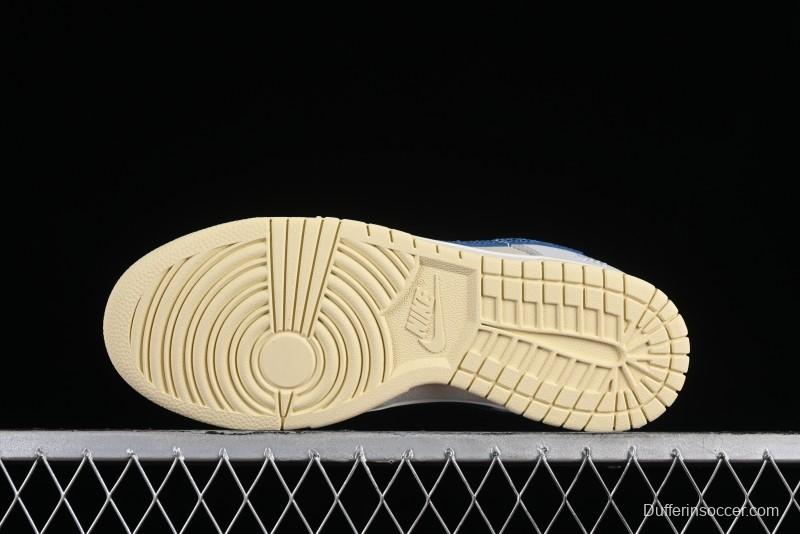 Nike SB Dunk Low UN Collaboration - Blue Dragon Scale Anniversary High-End Custom Low-Top Casual Skate Shoes - FC2025-302