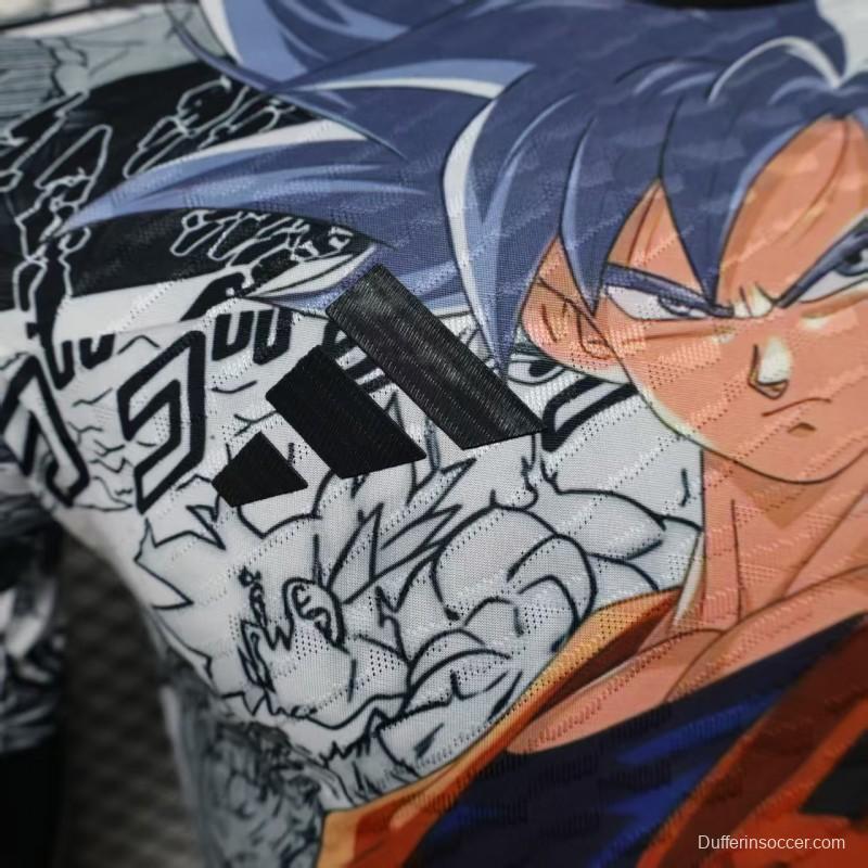 Player Version 2025 Japan White with Dragon Ball Goku Graphic Jersey