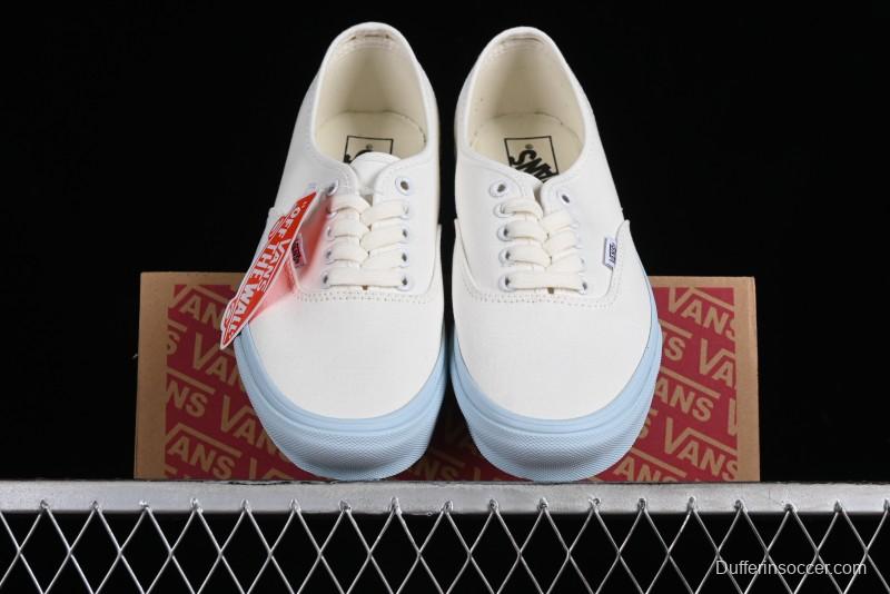 Vans Authentic White Blue Canvas Skate Shoes - VN0009PVEAK