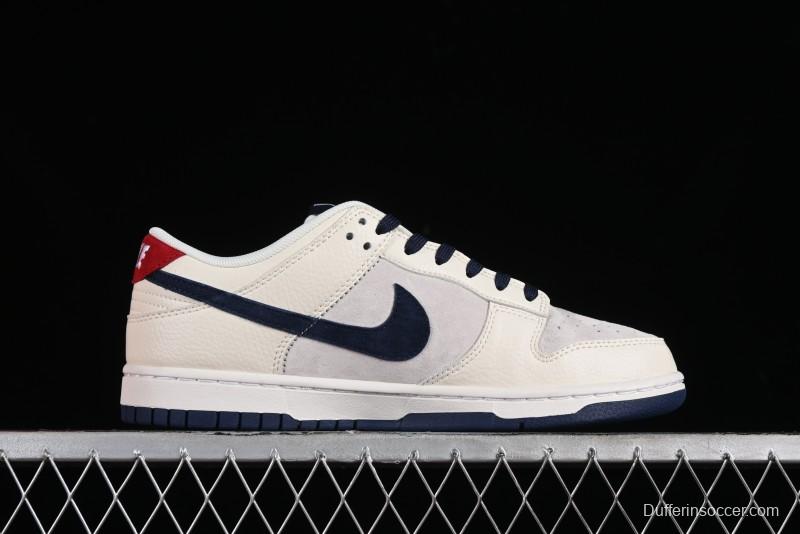 Nike SB Dunk Low LV Collaboration - Suede Navy Blue Anniversary High-End Custom Low-Top Casual Sneakers - FC1688-134