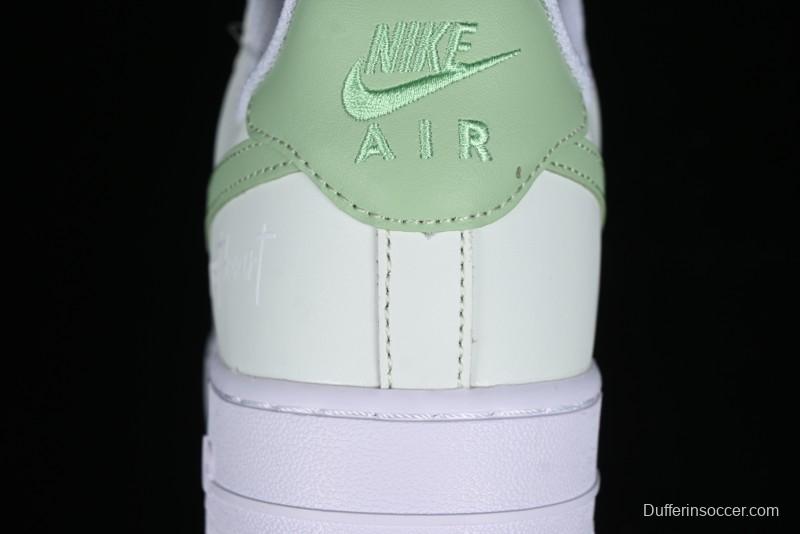 Nike Air Force 1 '07 Low Casual Sneakers with Anime-inspired Green Apple Spray Paint Design - DY8899-002