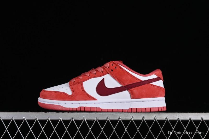 Nike SB Dunk Low Retro Valentine's Day 2024 White Rose Red Skateboarding Shoes - FQ7056-100