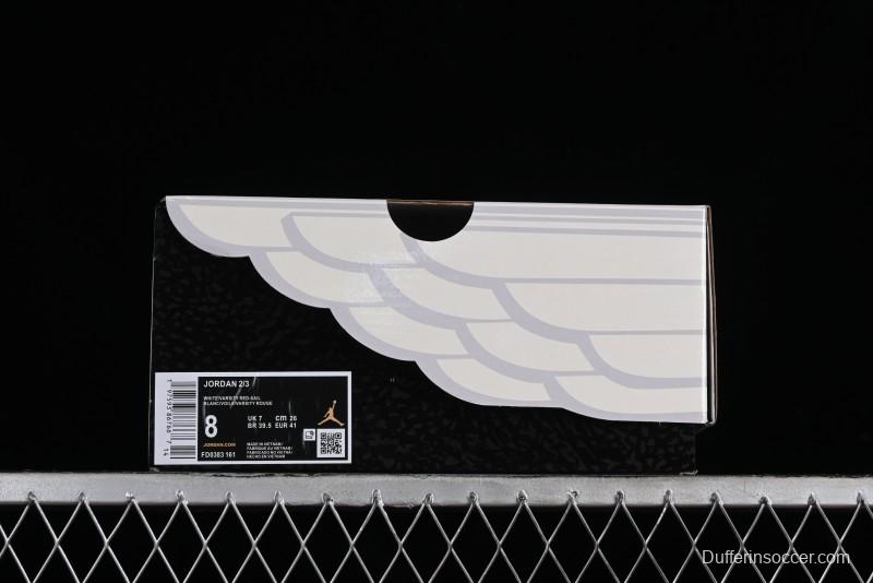 Nike Air Jordan 2/3 Retro Low Top Basketball Shoes in White and Red - FD0383-161