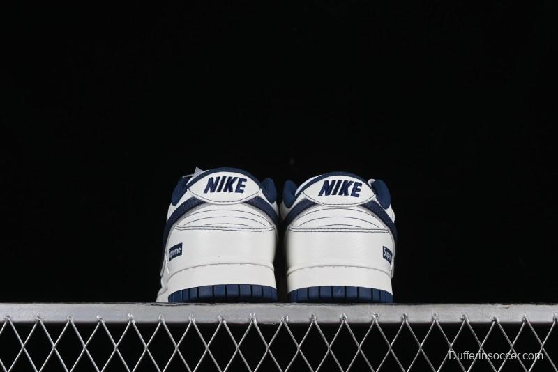 Nike Supreme x SB Dunk Low Collaboration Dark Blue Colorway Low-Top Casual Skate Shoes - RM2308-238