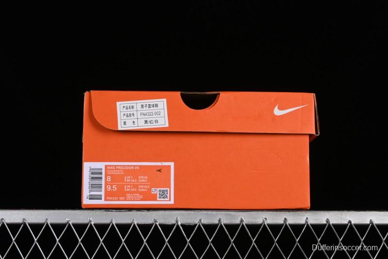 Nike Precision VII 6th Gen Low Top Basketball Shoes with Shock Absorption Anti-Slip and Wear-Resistant for Game Control - FN4322-002