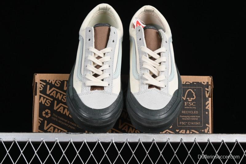 Vans Old Skool Reissue 136 Retro Casual Vulcanized Sneakers in Gray Blue White - VN000CRPGRN