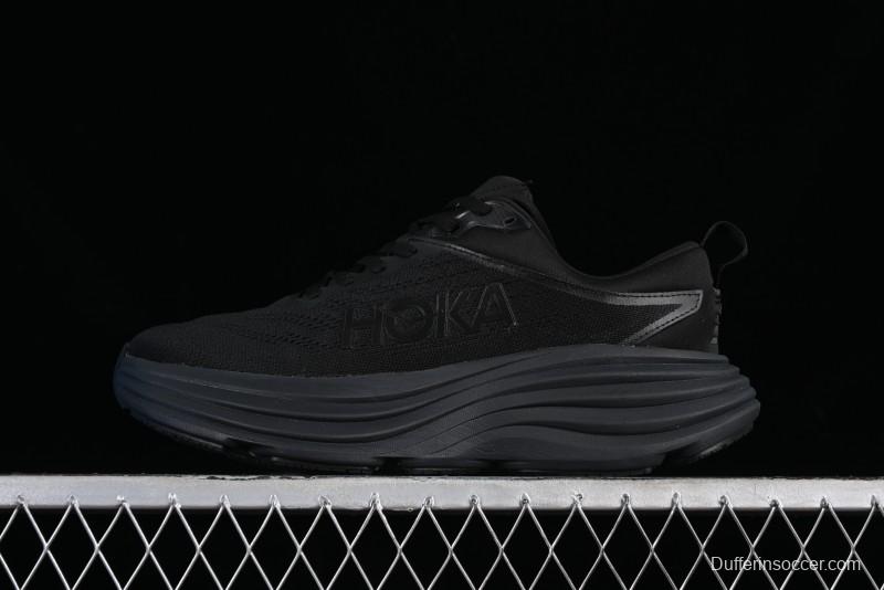 HOKA ONE ONE Bondi 8 Functional Cushioned Running Shoes with Engineered Mesh Upper - 1123202 BBLC