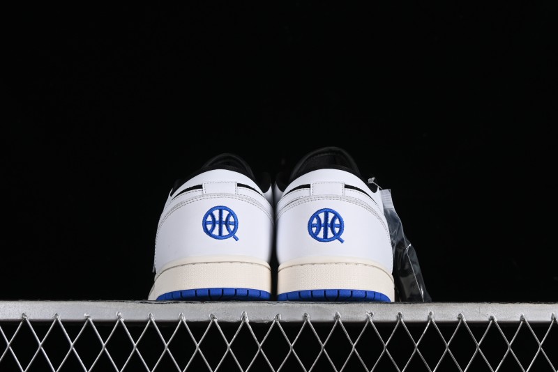 Nike Air Jordan 1 Low "Quai 54" Casual Sneakers in White Black Blue - HQ0764-001