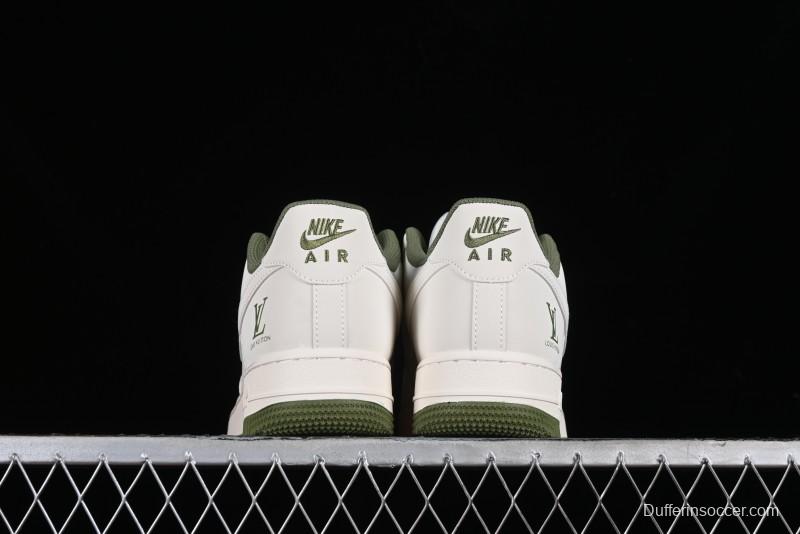 Nike Air Force 1 '07 Low LV Collaboration - Beige Green Double Swoosh Casual Sneakers - XZ6188-003