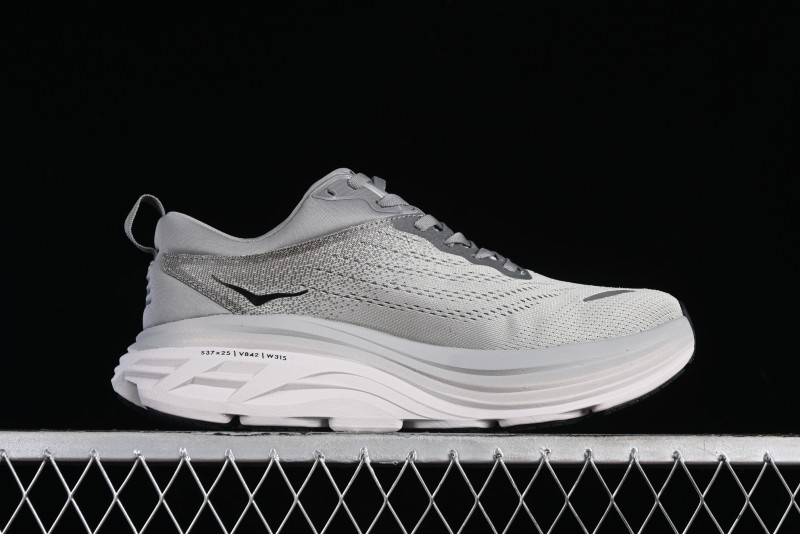 HOKA ONE ONE Bondi 8 Performance Cushioned Running Shoes with Engineered Mesh Upper - 1123202 SHMS