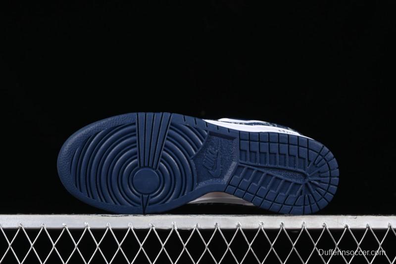 Nike SB Dunk Low LV Collaboration - Blue Midnight Elite Custom Low-Top Casual Skate Shoes - DD1391-122