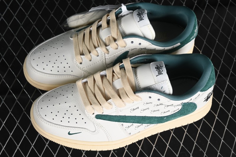 Nike Travis Scott x Fragment Design x Air Jordan 1 Low OG SP AJ1 Retro Sneakers with Unique Collaboration Details - YQ2088-669