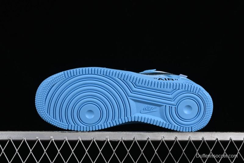Nike Off White x Air Force 1 Low OW Collaboration Transparent Blue Casual Sneakers - AO4606-400