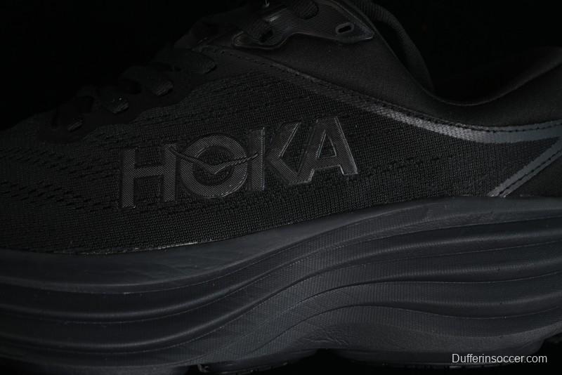 HOKA ONE ONE Bondi 8 Functional Cushioned Running Shoes with Engineered Mesh Upper - 1123202 BBLC
