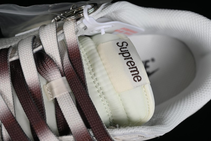 Nike SB Dunk Low Supreme Collaboration - White Brown Two-Tone Anniversary High-End Custom Low-Top Casual Sneakers - BB8657-106