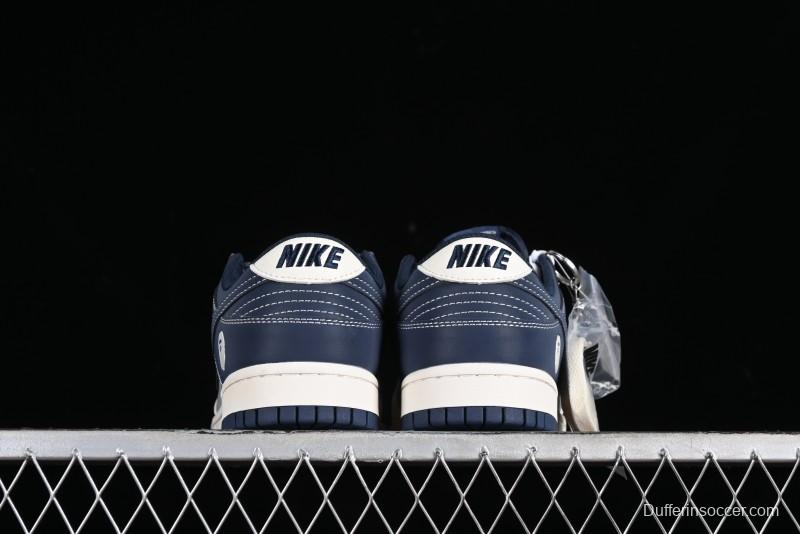 Nike SB Dunk Low BAPE Collaboration - Light Blue Grey Anniversary High-End Custom Low-Top Casual Skate Shoes - BB8969-001