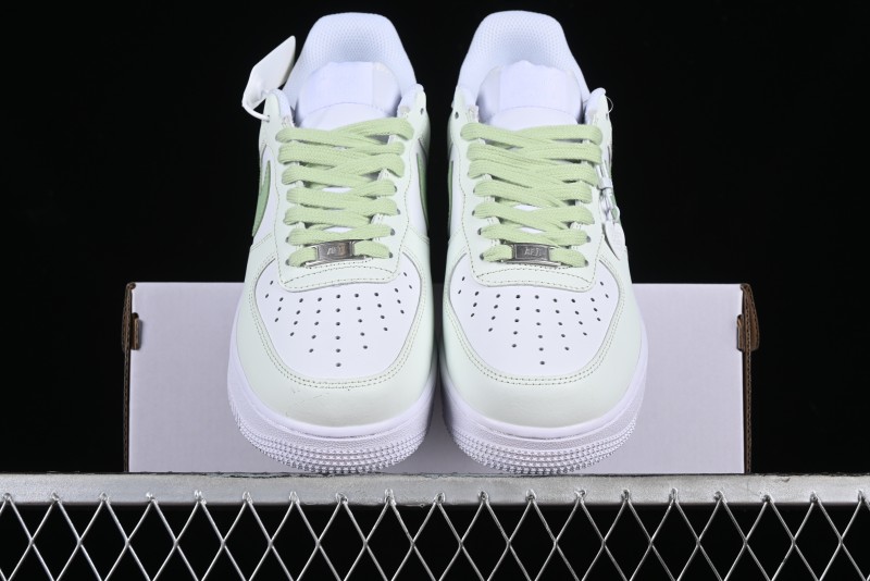Nike Air Force 1 '07 Low Casual Sneakers with Anime-inspired Green Apple Spray Paint Design - DY8899-002