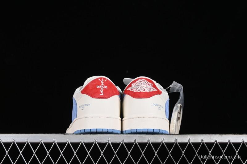 Nike Travis Scott x Fragment Design x Air Jordan 1 Low OG SP AJ1 LV Collaboration Casual Sneakers - XY2688-101