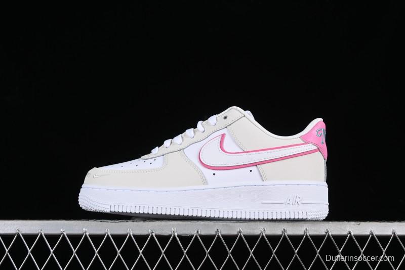 Nike Air Force 1 '07 Low Grey White Pink Casual Sneakers - HM3694-011