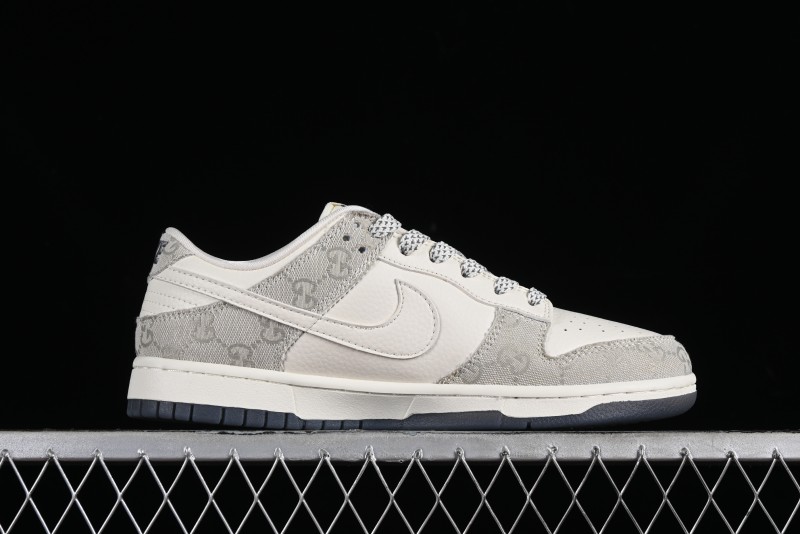 Nike SB Dunk Low Gucci Collaboration - Smoke Grey Anniversary Custom Low-Top Casual Sneakers - CF3688-003