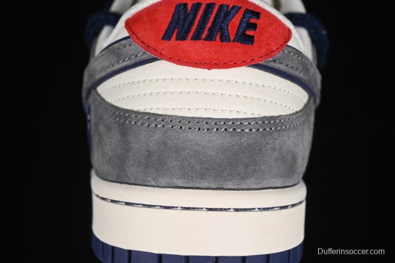 Nike SB Dunk Low BAPE Collaboration - Strap Multi-Color Grey Swoosh Anniversary Custom Low-Top Casual Sneakers - SJ2068-278