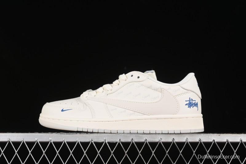 Nike Travis Scott x Fragment Design x Air Jordan 1 Low OG SP AJ1 Retro Sneakers - LJ5188-013