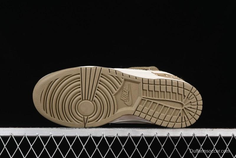 Nike SB Dunk Low Gucci Collaboration - Yellow Denim with Subtle Pattern and White Swoosh Anniversary High-End Custom Low-Top Casual Sneakers - SJ2068-273