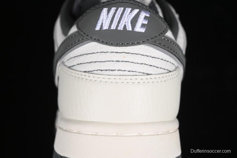 Nike SB Dunk Low Violent Bear Collaboration - Woven Grey Check Anniversary Custom Low-Top Casual Sneakers - KK1888-004