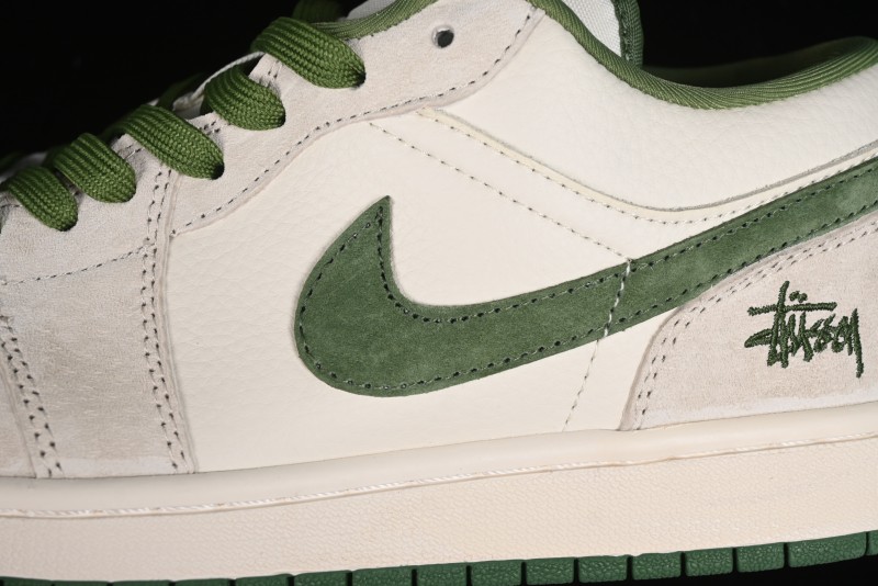 Nike Air Jordan 1 Low Stussy Collaboration Retro Basketball Shoes - DM5688-102