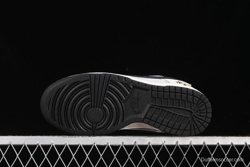 Nike SB Dunk Low Black Wukong Series - Beige Grey Black Swoosh Anniversary Custom Low-Top Casual Skate Shoes - SJ1089-014